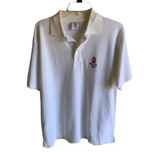 Olympics 2008 Beijing White Polo Shirt Size L